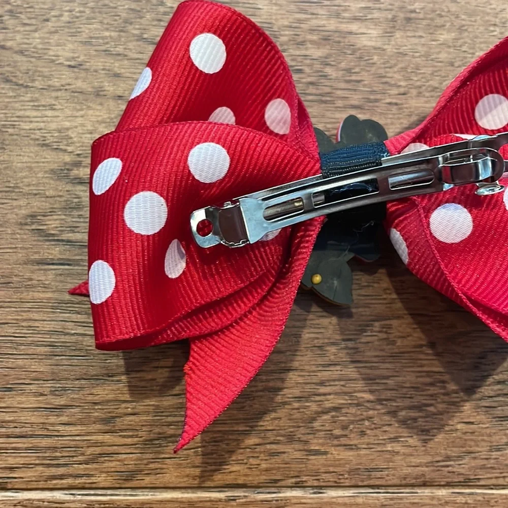 Girls Minnie Mouse Polka Dots Hair Bow - Clip